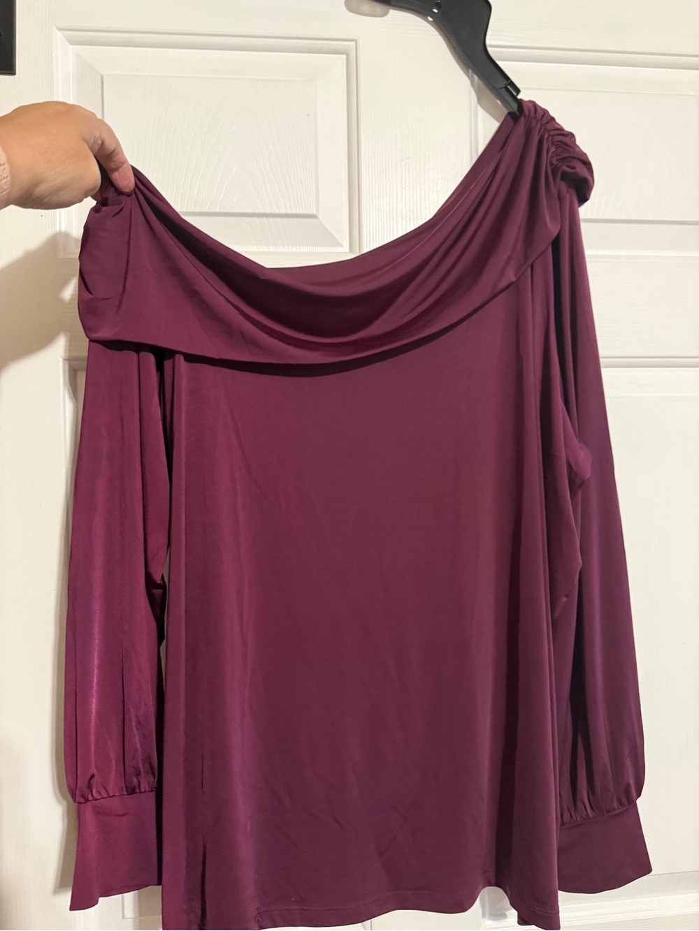 Colleen Lopez Deep Berry Off-Shoulder Top